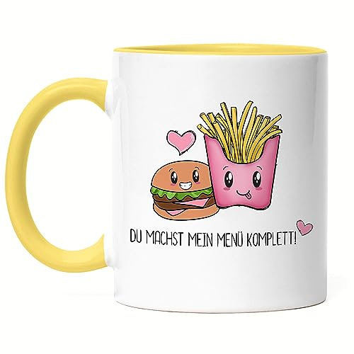 Hey!Print Du Machst Mein Menü Komplett Tasse Gelb Valentinstag Freundin Freund Süß Geschenkidee Paar Liebe Couple Jahrestag