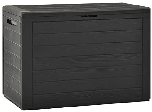 homiuse Gartenbox Anthrazit 78x44x55 cm Auflagenbox Aufbewahrungsbox Aufbewahrungstruhe Gartentruhe Kissenbox Garten Wasserdicht Kissenbox Outdoor Wasserdicht Abschließbar Innen und Außenbereich