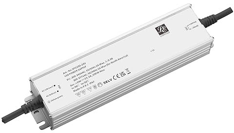 LIGHTEU®, LED Treiber 320W 24V 13,3A LED-Netzteil Trafo Aluminium, IP67, brummfrei laststabil, Anschlusskabel ohne Stecker, SPG320-24V