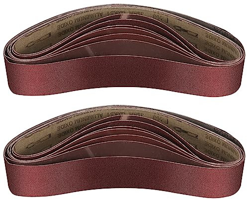 Callstick Lot de 14 bandes abrasives 50 x 686 mm - Grain 120/240/320/400/600/800/1000 - Papier abrasif en oxyde d'aluminium - Pour poncer, limer, affûter et dérouiller