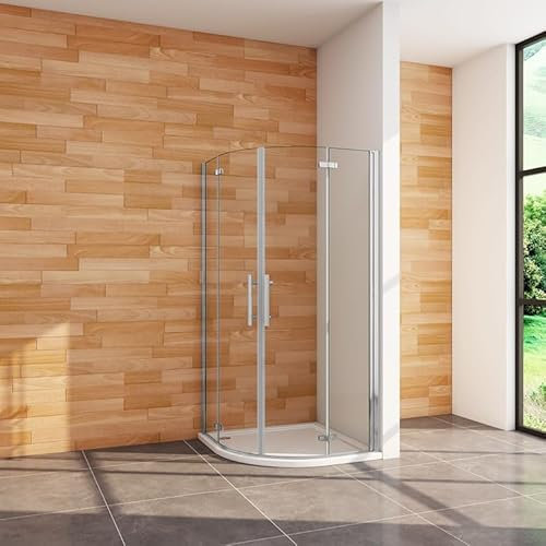 Aica Sanitär 80x80 90x90 100x100cm Duschabtrennung Duschkabine Eckeinstieg Dusche Sicherheitsglas H180/185/195/200cm Viertelkreis Quadrat
