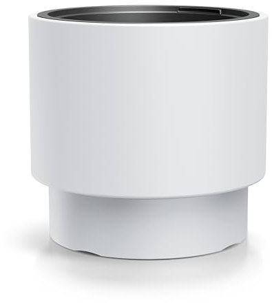 HappyFlower Blumentopf Pflanzkübel aus Kunststoff inkl. Einsatz, Runde Form, 3 Größen 7 Farben, Übertöpf Gross XL (Weiß, ⌀ 47 cm H 44 cm)