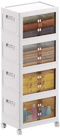 MECOLOR17.13Gal Installation freier Aufbewahrungsschrank, beweglicher Kunststoffschrank, Badezimmer Aufbewahrungsbox, Snack Spielzeug Klappschrank... (4pack)