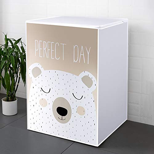 Copertura per Lavatrice, coperture per asciugatrice e asciugatrice per Motivi Animali da Cartone Animato, Copertura asciugatrice Impermeabile per Polvere per Lavatrice per Tamburi (Orso, 60x55x85cm)