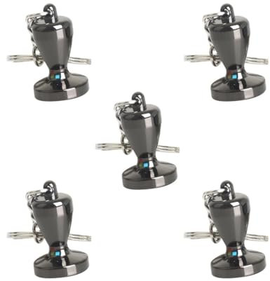 5 Set Coffee Tamper Keyring Key Chain Ring Coffee Accessories Tamper L, 2x2x2 cm