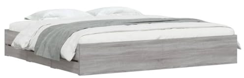 vidaXL Bettgestell mit Schubladen Grau Sonoma 180x200cm Holzwerkstoff