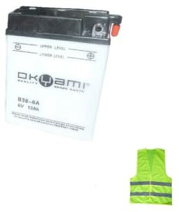 Compatible con BMW R 60 R/R 60 S 600 por año 1955 al 1969 BATERIA B38-6A OKYAMI CCA 104 SUMINISTRADA Completa para Uso BATERIAS 13 AH AMPERIOS 6 VOLTIOS 120X83X165MM