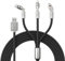 Pubiohs 3 in 1 Multi Ladekabel 90 Grad Winkel & 360 ° Drehbares - Universal Ladekabel mit USB-C, Lightning & Micro-USB, Typ C 60W Schnellladung & Datenübertragung für iPhone, Android, 2M