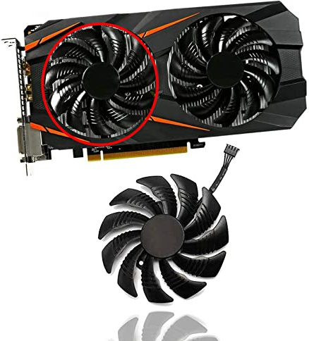 Dotodo 88MM T129215SU PLD09210S12HH Lüfter für Grafikkarte Kühler für Gigabyte GTX 960 / GTX 1050 / GTX 1060 / GTX 1070 / GTX 1070 ti/RX 470 570 580 | Lüfter Ersetzen Sie Den Kühler (Lüfter-A)