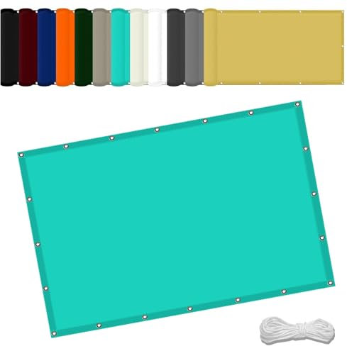 Toldo Vela Rectangular 2.7 x 3 m Impermeable Rectangular Lona De Sombra Resistente al Agua con Ojales y Cuerdas Rayos UV HDPE Vela toldos para Aire Libre Piscina, Azul Cielo