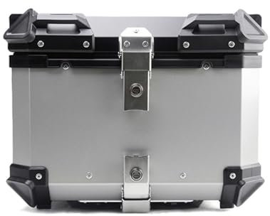 BIRNN Motorrad Topcase für Honda CRF 1000 L Africa Twin Adventure Sports, Motorrad Heckkasten Wasserdicht Haltbar Motorrad Kofferraumbox Motorcycle Suitcase Reise Aufbewahrungsbox, 45L-Silver