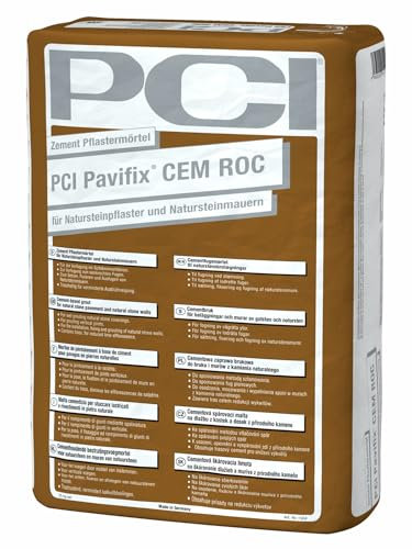 PCI Pavifix CEM ROC 25 kg Grau Trass-Mörtel Zement-Pflastermörtel für Natursteinpflaster und Natursteinmauern Fugenmörtel Sika