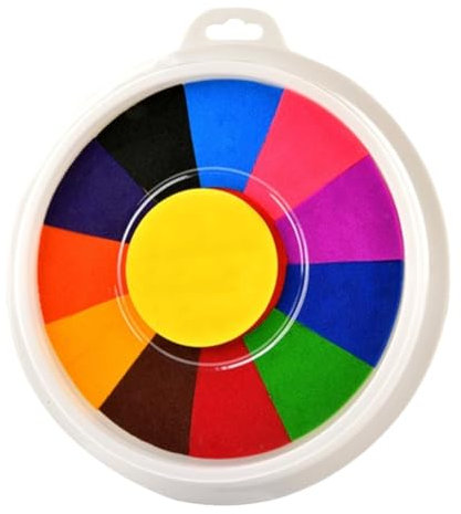 JchEnye Set de 12 Almohadillas de Tinta de Colores, Lavables con Huellas Dactilares, no tóxicas y seguras para los niños, adecuadas para Manualidades en Papel, Pintura en Tela, Regalos de cumpleaños