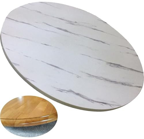 BGBZHMMEE 60cm 70cm 80cm 90cm 100cm Lazy Susan Drehteller Holz, 360 ° Drehbar Tischplatte Drehplatte, Große Runder Serviertablett, Tisch-Servierplatte(Marble pattern,100cm/40in)