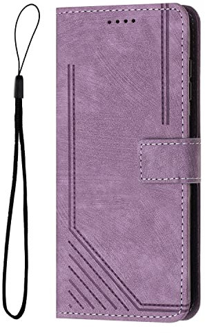 Ucikov Case for Apple iPhone XS Max, Leather Wallet Case Scratch Resistant Skin Feel Flip Cover with Magnetic Cover for Apple iPhone XS Max, Purple