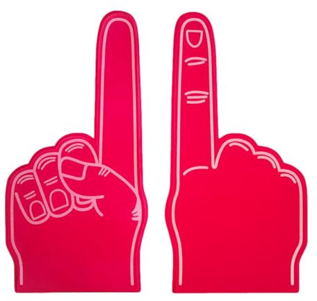 Gazocua 2 Stück Schaumstoff Finger, Cheerleading-Schaumstofffinger, 18-Zoll-Sportfan-Schaumstofffinger, Cheerleader Kostüm Football Basketball Sport Spiele, Riesiger Schaumstofffinger Für Den Sport