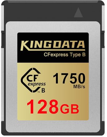 KINGDATA CFexpress Type B 128GB, CF Express Type B Card Memory Card for Canon Nikon Panasonic Fujifilm DJI Camera, Perfect for RAW Recording & 8K Videos