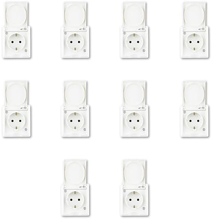 REV AquaForm SPARSET - 10x Steckdose 1-fach, IP44, einpolig, Aufputz, weiß