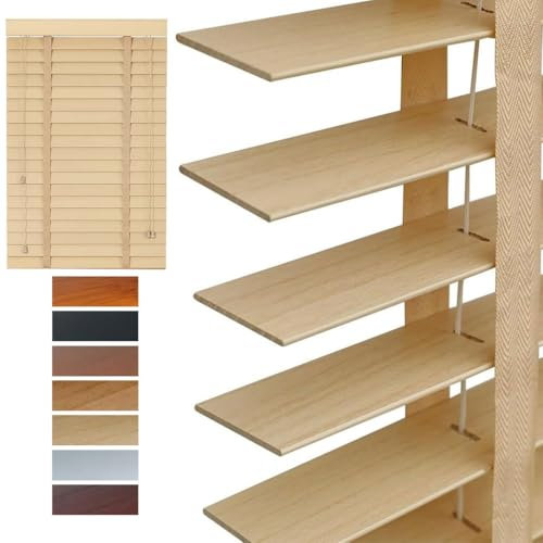 Store Bois IntéRieurs, Store Occultant 30cm 45cm 60cm 75cm 90cm 100cm 125cm 140cm 160cm Occultant Rideaux Preuve de l'eau(Woodtone)