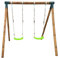 | MASGAMES | Balançoire double KABA | Corner droit | Structure compacte | Bois traité pour extérieur | (2 sièges plats)