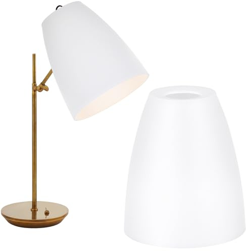 Kleiner Lampenschirme aus Kunststoff, Weiß, E14, 2 Stück für Tischlampen | Lampenabdeckung für Nachttisch und Schreibtisch, Schlichtes Design, 30mm Öffnung, Hotel und Wohnzimmer
