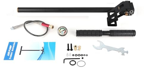 Asixxsix Tungsten Steel 3 Stage Hand Pump 0‑6000psi for PCP Air Gun Boat Tire Ball, Oilfree Version