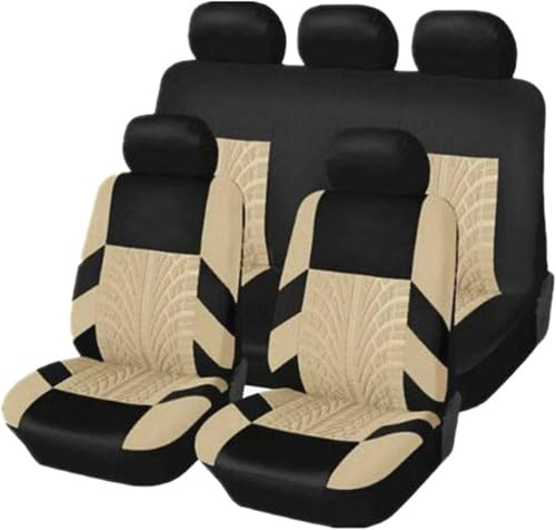 5er Autositzbezüge für Jeep Wrangler TJ 1997-2006,Autositzbezüge Universal Fit, Flecken- und Kratzfest, Sitzbezüge Auto Set, Autositzzubehör(Beige)