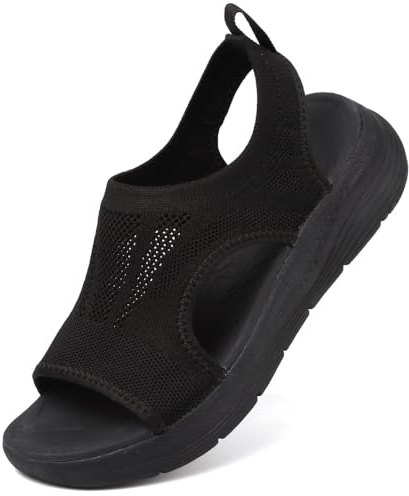Mokayu Sandales de Sport pour Femme Orthopédiques avec Arch Support Légères Sandales Été Bout Ouvert Compensées Plate Forme Antidérapantes