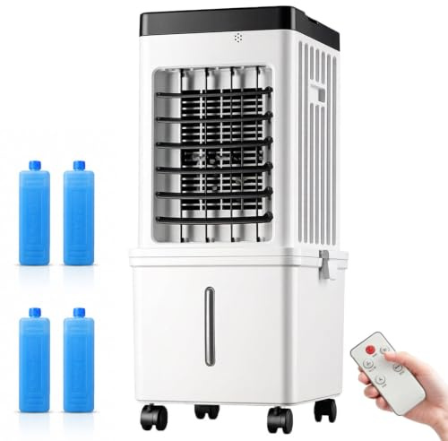 Climatiseur Portable Sans Fenêtre, Rafraîchisseur D'air Évaporatif 15L Avec 3 Vitesses, Minuterie 7.5H, Écran LED, Oscillation 90° Et Fonction Humidificateur, Ventilateur Pour Maison Et Bureau