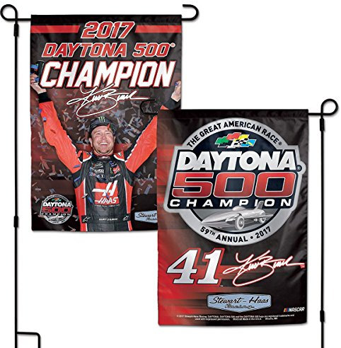 Kurt Busch # 41 2017 Daytona 500 Champion Nascar beidseitigen Garten Flagge (31,8 x 45,7 cm)