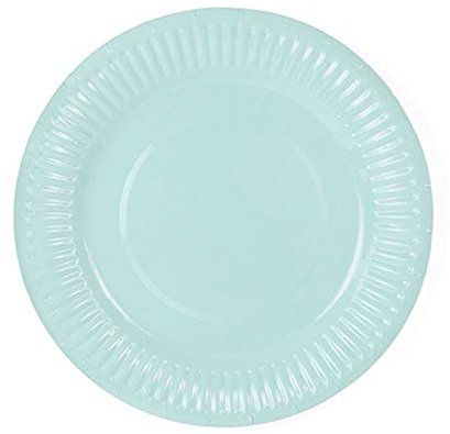 6 pcs Paper Plates For Picnic, Wedding, Birthday party, 18 cm (7 inch) (Turquoise)