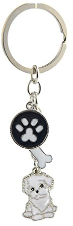 bbeart® Dog Keyring Keychain, Schlüsselanhänger aus kleinem Hundemetall mit Schlüsselbund Keyring Key Tags Car Keyring Pocket Charm Bichon Frise