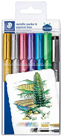 STAEDTLER 8323-SWP6P Metallic Markers - Multi-Colour (Pack of 6)