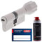ToniTec Set aus ABUS Schließzylinder Türzylinder als Knaufzylinder ECK660 GS gleichschließend inkl. 3 Schlüssel je Bestellung mit Sicherungskarte Größe 55 30Kmm + ToniTec Pflegespray