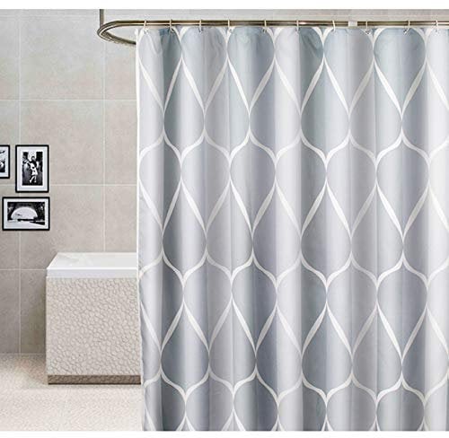 GONOVE Duschvorhang für Badezimmer 280 x 200 cm Schimmelresistent Dicke Polyester Stoff Geometrische Duschvorhang Liner Wasserdichter Langer Badevorhang mit Haken, waschbar und gewogen Saum