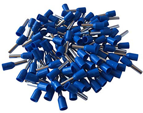 GTSE 100 pcs Blue Single Entry 0.75mm² Bootlace Ferrule Connector Insulated Cord Pin End Terminals