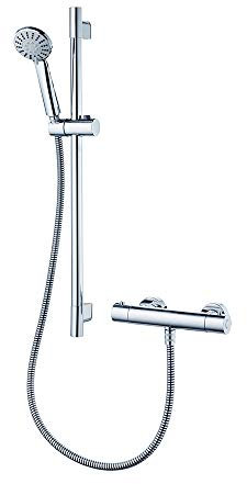 Ideal Standard - Ecotherm, Kit doccia con miscelatore termostatico, Set saliscendi doccia, Cromato