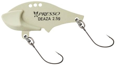 DAIWA Presso Deaza, Cuiller Ondulante Spéciale, Leurre de Pêche, Latte Green Glow, 3,1cm, 2,5g, 15445-121