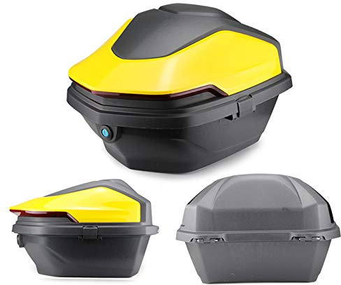 ZXCASDF Topcase Motorradkoffer, Top Case Universal, Für Roller, Motorrad, Mofa & Quad Aufbewahrungskofferroller Kann Helme,Gelb