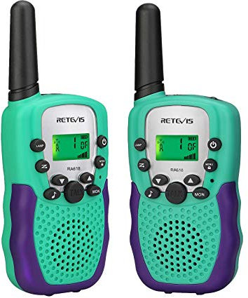 Retevis RA618 Walkie Talkie Niños Regalos Juguetes para 6-12 Años Niños Niñas 8 Canales VoX Linterna de Bolsillo, Walkie Talkie para Niños (Verde, 1 Par)