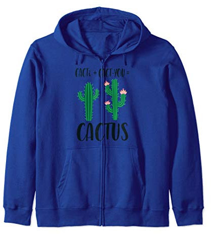 Cacti + Cact-You= Cactus Cute Couples Valentine's Day Pun Kapuzenjacke