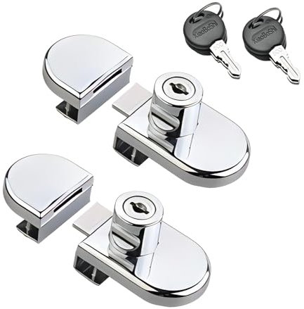 Qrity 2x Serratura per Armadietto in Vetro Serratura per Armadietto per Vino, Aenza Trapano, per Vetro con Spessore 5-8 mm Vetrina per Vetrina Espositore per Vino in Vetro Porta Gioielli