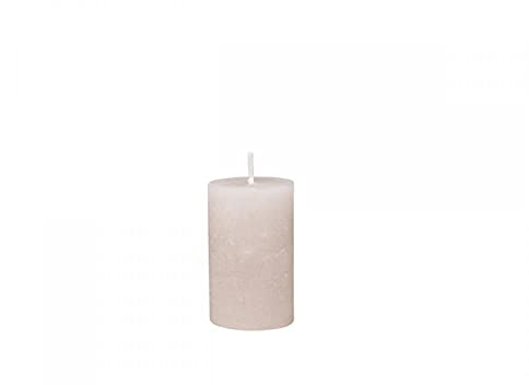 Chic Antique Macon rustikale Stumpenkerze versch.Farben ud Größen Kerze Antik NEU Altarkerzen 100 % Paraffin lange Brenndauer (Rose, 8x5 cm)