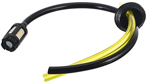 Zonster Fuel Hose Pipe Trimmer Brush Cutter, Replacement Strimmer Trimmer Hose Pipe with Fuel Petrol Tank Filter for Chainsaw Parts, Black, 2x1.3cm