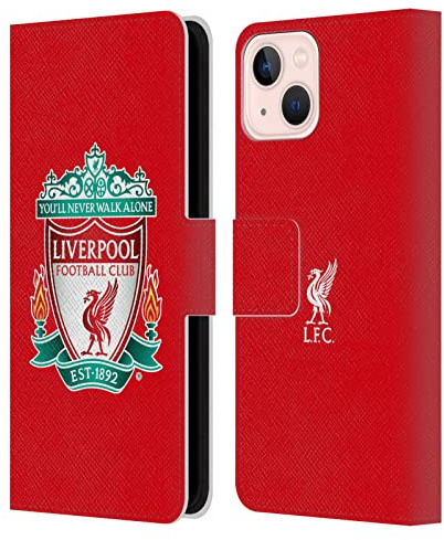 Head Case Designs Officially Licensed Liverpool Football Club Red 1 Crest 1 Leather Book Wallet Case Cover Compatible With Apple iPhone 13