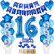 deko 16. geburtstag Junge deko blau ballon 16. geburtstag deko Junge Tortendeko 16 Geburtstag dekoration Junge geburtstagsdeko 16 jahre Junge kuchen deko 16 geburtstags luftballon 16 deko