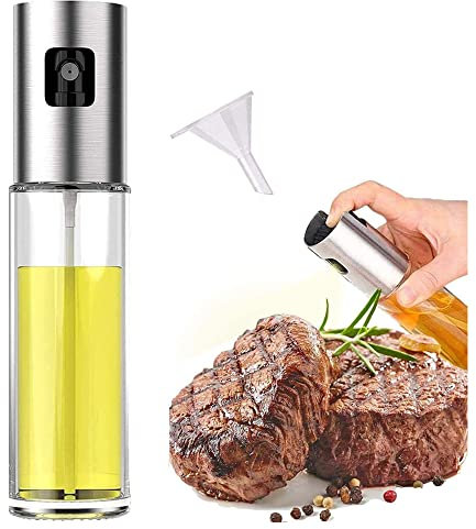 LAOLINGSY Oil Sprayer Dispenser, bottle Vinegar Sprayer, Dressing Spray Grilling Olive Oil Glass Bottle 100ml, Kitchen Gadgets for Air Fryer Cooking Salad Baking BBQ