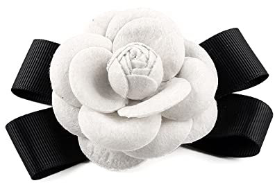 Unisex große Rose Brosche handgemachte Schal Schnalle Schwarze Schleife Stoff Pin Kamelie Brosche Hochzeit Zubehör Praktisches Design und langlebig