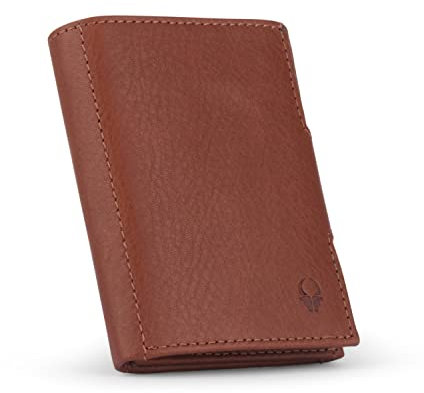 DONBOLSO Wallet NextGen Leder - Slim Wallet mit Münzfach - Geldbeutel mit RFID Schutz - Kartenetui bis 11 Karten - Mini Portemonnaie für Herren und Damen - Geldbörse - Nappa Braun