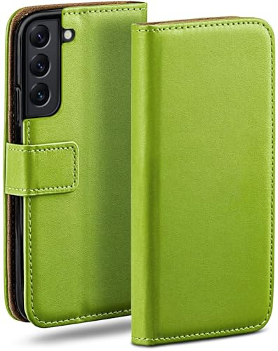 moex für Samsung Galaxy S22 Plus Hülle mit Kartenfach, Handyhülle klappbar 360 Grad Schutzhülle, PU Leder Handytasche Samsung Galaxy S22 Plus Klapphülle Flip Case, Grün